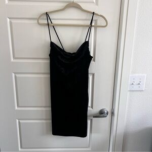 Velvet Black Mini Dress TopShop